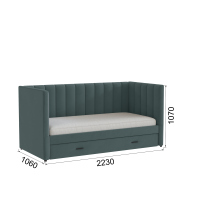 Домани_подростковая кровать Нега_велюр серый