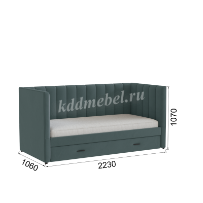 Кровать Нега 0.9 подростковая (Серый)