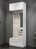 Прихожая Николь-1 (Белый шелк/Черный)