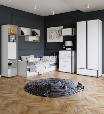 Комод Асцелла (Белый/Графит серый)