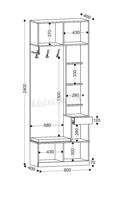 Прихожая Николь-1 (Кашемир/Черный)