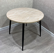 Стол обеденный Поло черный (Мрамор бежевый)