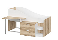 Кровать-чердак Геометрия-3 (Белый/Делано светлый)