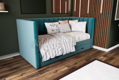 Кровать Нега 0.9 подростковая (Бирюза)