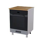 Шкаф нижний духовой 6Д кухня Григгс без столешницы (Белый/Камень темный) 