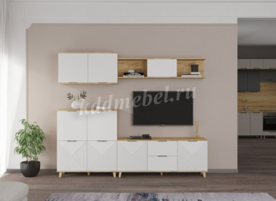 Тумба Остин 1000 (Бунратти/Белый/Диагональ)