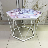 Стол журнальный Вита-64 с фотопечатью (Белый/2700/Белый)