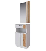 Тумба с зеркалом Кано КПТ (Белый/Дуб крафт золотой)