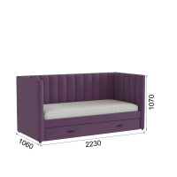 Домани_подростковая кровать Нега_велюр винный