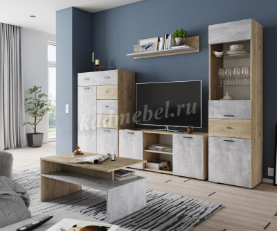 Стол журнальный Дублин (Дуб крафт серый/Цемент)