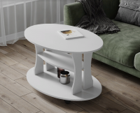 Консул-1 стол журнальный Белый древесные поры