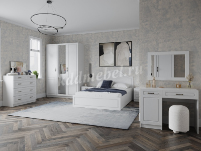 Кровать Апполия 1.6 (Белый/Белый дуб)