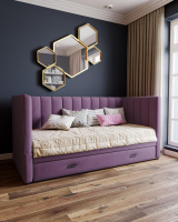 Домани мягкая мебель кровать Нега Велюр винный