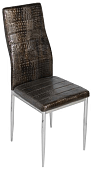 Стул обеденный F-261-3 хром (Коричневый крокодил)
