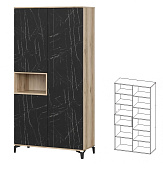 Шкаф Луксор-01 (Делано светлый/Камень Пьетра черный)