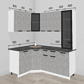 Кухня угловая Пасадена 1,35*1,85 ЛДСП (Ателье светлое/Кастилло)