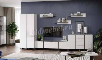 Полка навесная Амара (Белый/Серый графит)