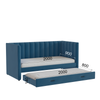 Домани_подростковая кровать Нега_разложенная_велюр атлантида