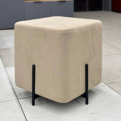 Пуф Лофт квадрат Ил (Кофе с молоком velutto 21/Черный)