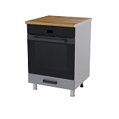 Шкаф нижний духовой 6Д кухня Крафт без столешницы (Дуб сонома/Бетон светлый)