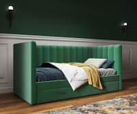Домани мягкая мебель кровать Нега велюр изумрудный