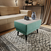 Стол журнальный Майя (Мятный/мдф холст белый)