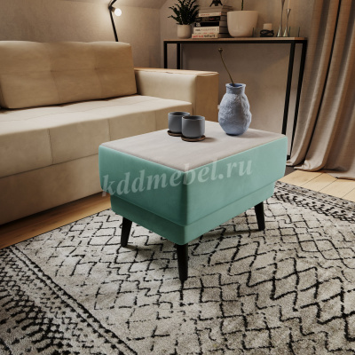 Стол журнальный Майя (Мятный/мдф холст белый)