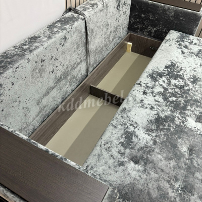 Диван-кровать Марк БД вар.1 (Плюш графит/Венге)