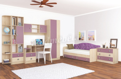 Спинка мягкая велюр со стразами (Сирень)