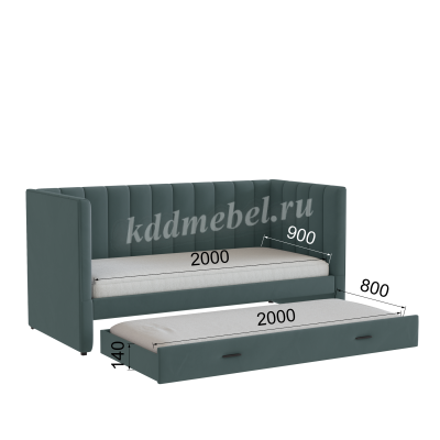 Кровать Нега 0.9 подростковая (Серый)