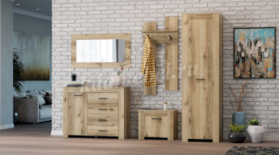 Полка навесная Квадро-39 (Дуб Делано светлый)