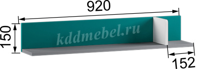 Полка навесная Кэнди КП-1 (Графит/Белый)